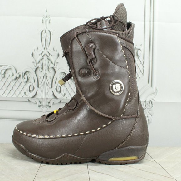 Burton Supreme Shoes - Burton Supreme Brown Leather Nylon Snowboard Boots Size 6.5